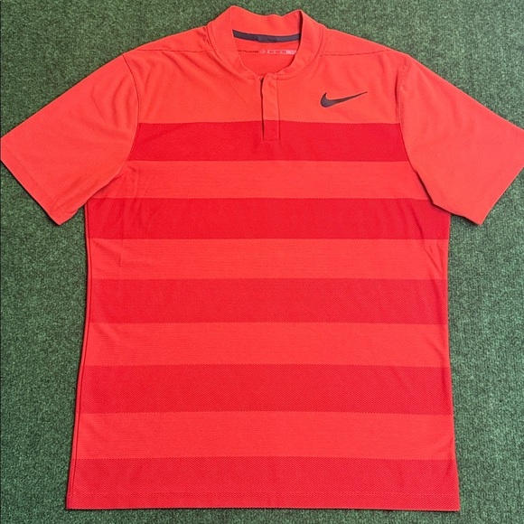 Nike Other - Tiger Woods by Nike Mock Neck Dri-Fit Polo (Orange & Burnt Orange / Size Medium)